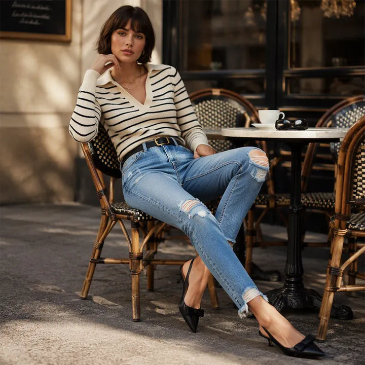 👖 Jeans vintage pour femmes avec déchirures et usures
