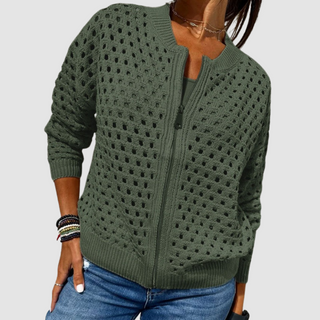 Auriane | Cardigan Ajouré en Maille Douce