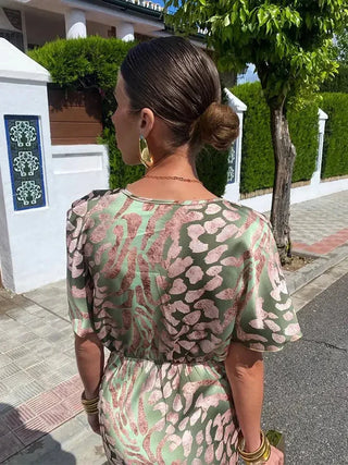 Élina | Robe Midi Satinée à Taille Sculptante