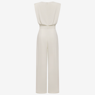 Aries - Elegant Belted Fluid Jumpsuit