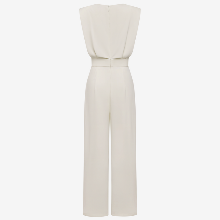 Aries - Elegant Belted Fluid Jumpsuit