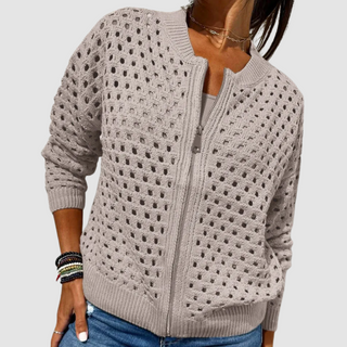 Auriane | Cardigan Ajouré en Maille Douce
