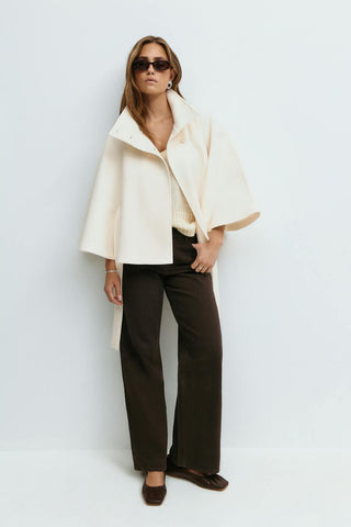 MOREAU LYON | MANTEAU CAPE À CEINTURE POUR FEMMES