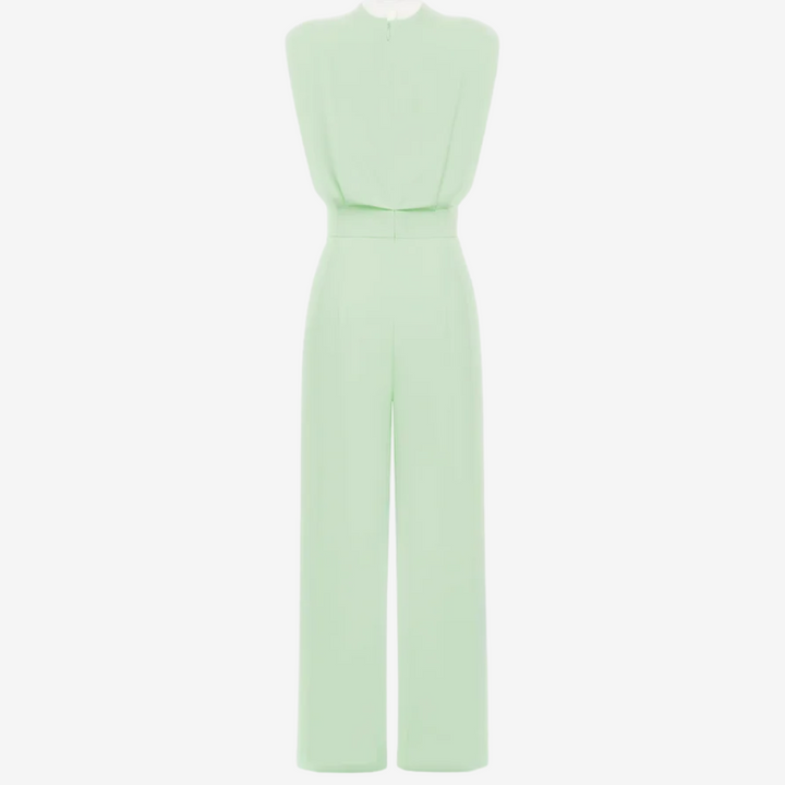Aries - Elegant Belted Fluid Jumpsuit