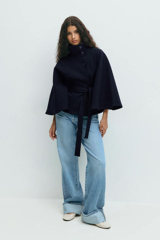MOREAU LYON | MANTEAU CAPE À CEINTURE POUR FEMMES
