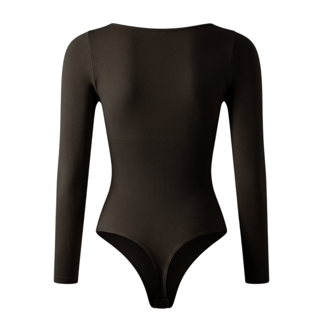 Corrigerende Body met Lange Mouwen en String