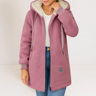 MOREAU LYON | VESTE FLEECE LONGUE À CAPUCHE POUR FEMMES