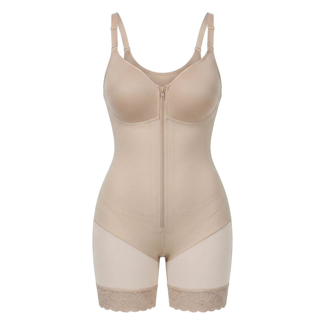 Corrigerende Bodysuit met Ingebouwde BH, Haakjes en Rits
