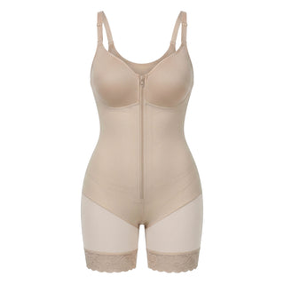 Corrigerende Bodysuit met Ingebouwde BH, Haakjes en Rits