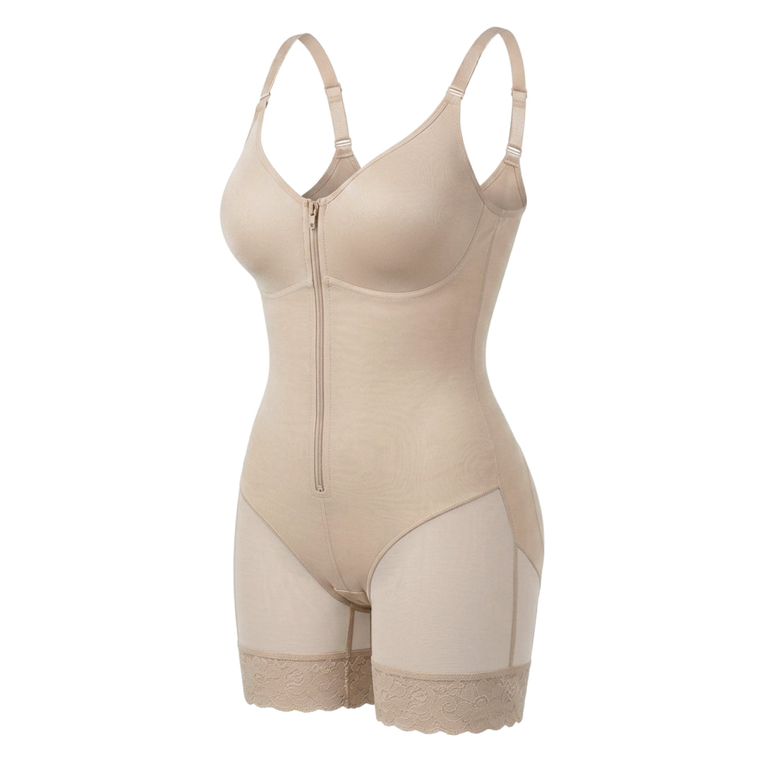 Corrigerende Bodysuit met Ingebouwde BH, Haakjes en Rits