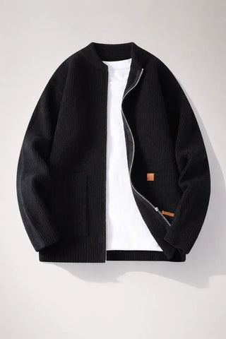 Everett Ribbed Zip Cardigan