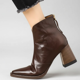 Norina | Bottines en cuir à talon moyen