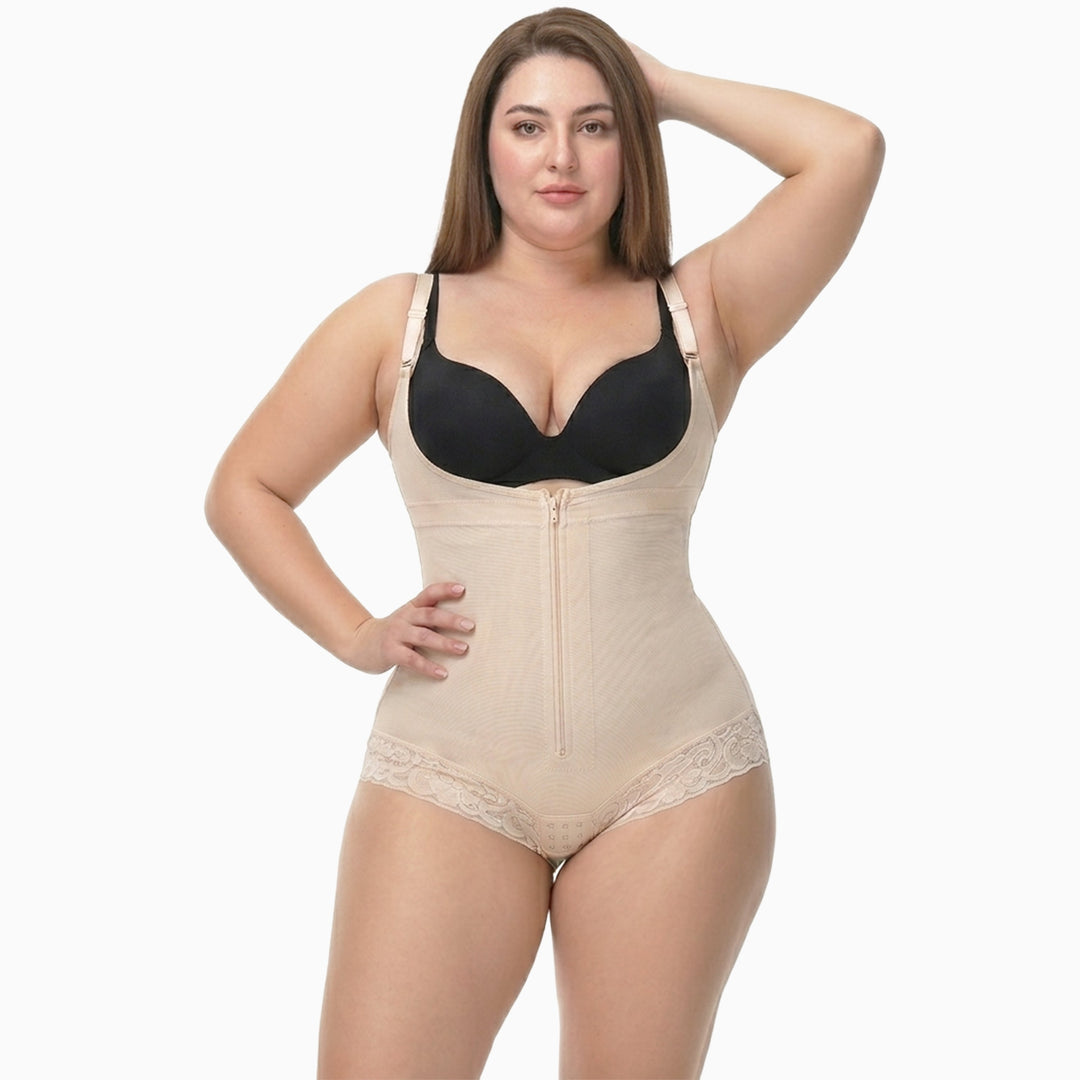 Corrigerende Bodysuit met haakjes en rits - Slip