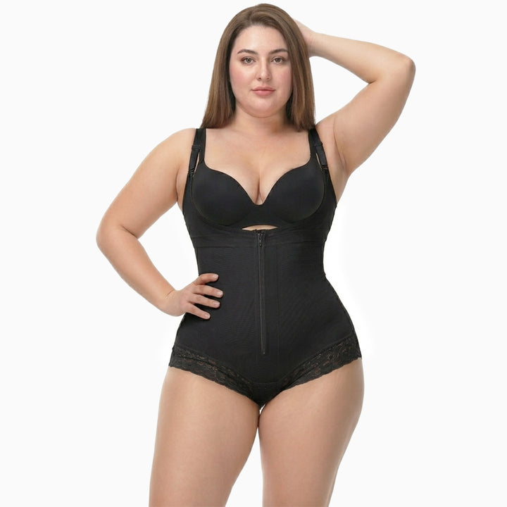 Corrigerende Bodysuit met haakjes en rits - Slip