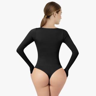 Corrigerende Body met Lange Mouwen en String