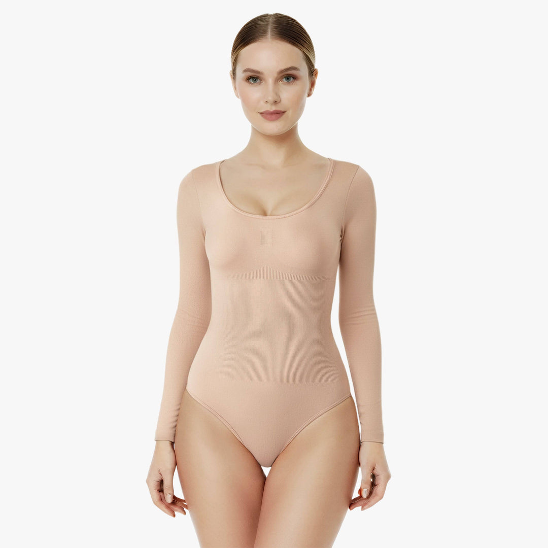 Corrigerende Body met Lange Mouwen en String