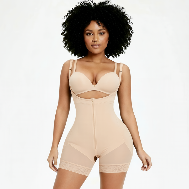 Corrigerende Bodysuit met haakjes en rits