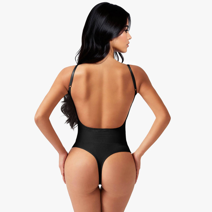 Corrigerende Body met Open Rug en String