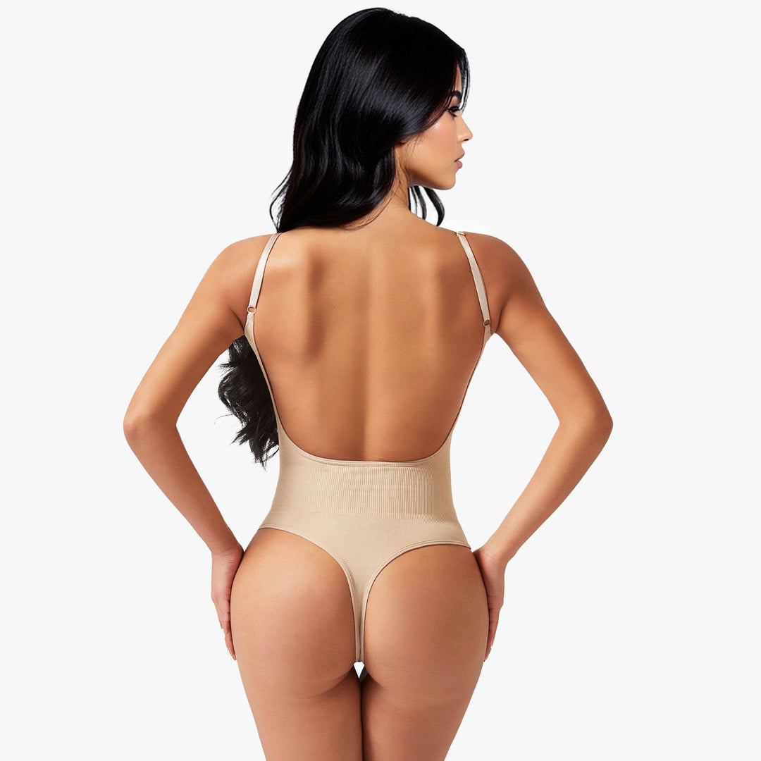 Corrigerende Body met Open Rug en String