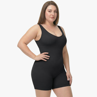 Body gainant sans coutures à larges bretelles avec jambes courtes