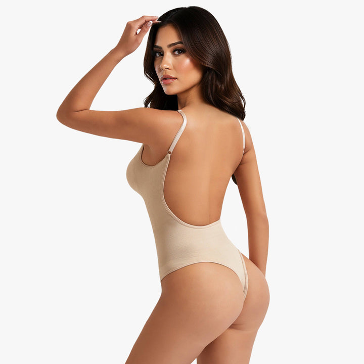Corrigerende Body met Open Rug en String