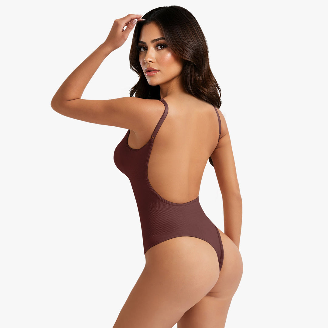 Corrigerende Body met Open Rug en String