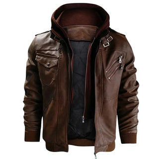 Travis Hooded Leather Jacket