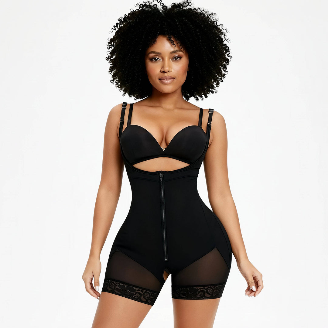 Corrigerende Bodysuit met haakjes en rits