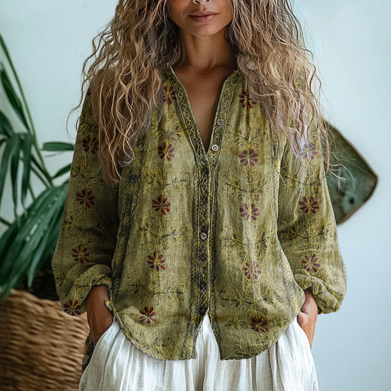 PAULA™|VINTAGE LEAF BLOUSE
