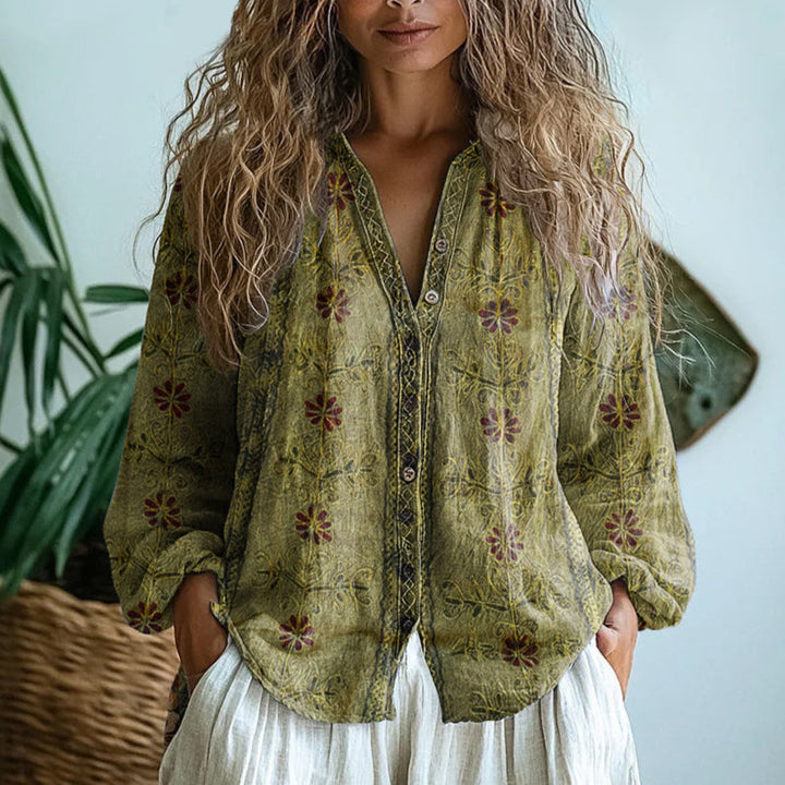 PAULA™|VINTAGE LEAF BLOUSE