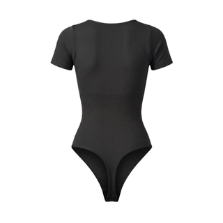 Corrigerende Naadloze Body met Korte Mouwen en String