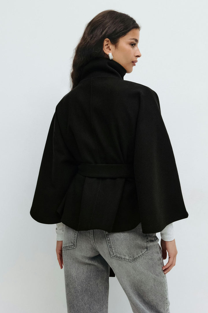 MOREAU LYON | MANTEAU CAPE À CEINTURE POUR FEMMES