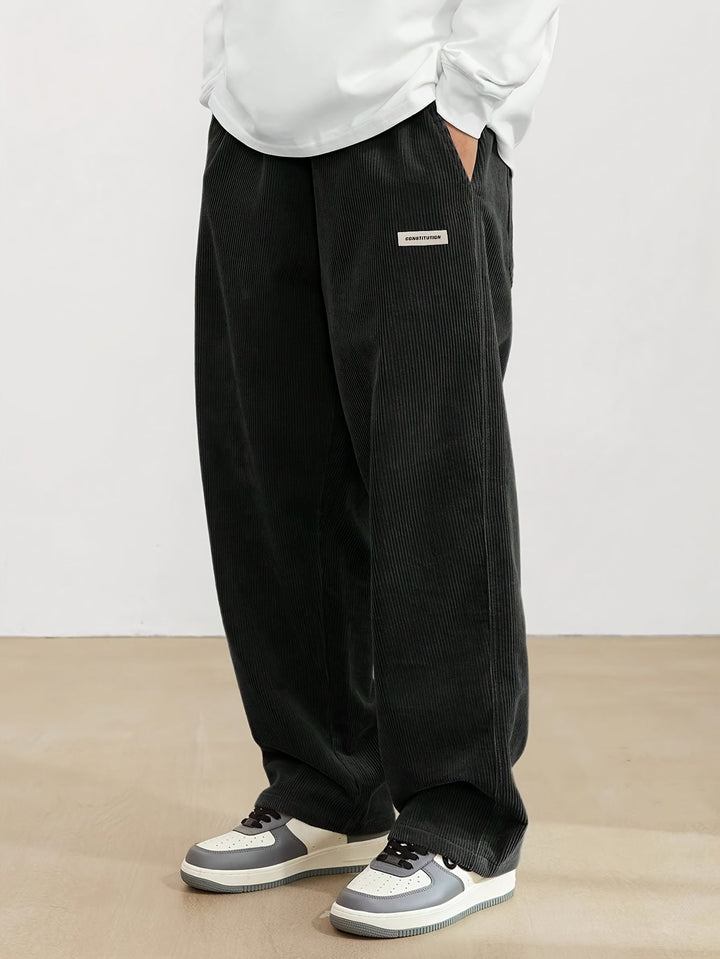 Emil | Pantalon en velours côtelé pour hommes à jambes larges et décontracté