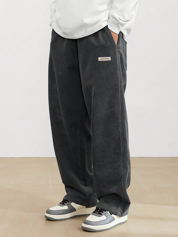 Emil | Pantalon en velours côtelé pour hommes à jambes larges et décontracté