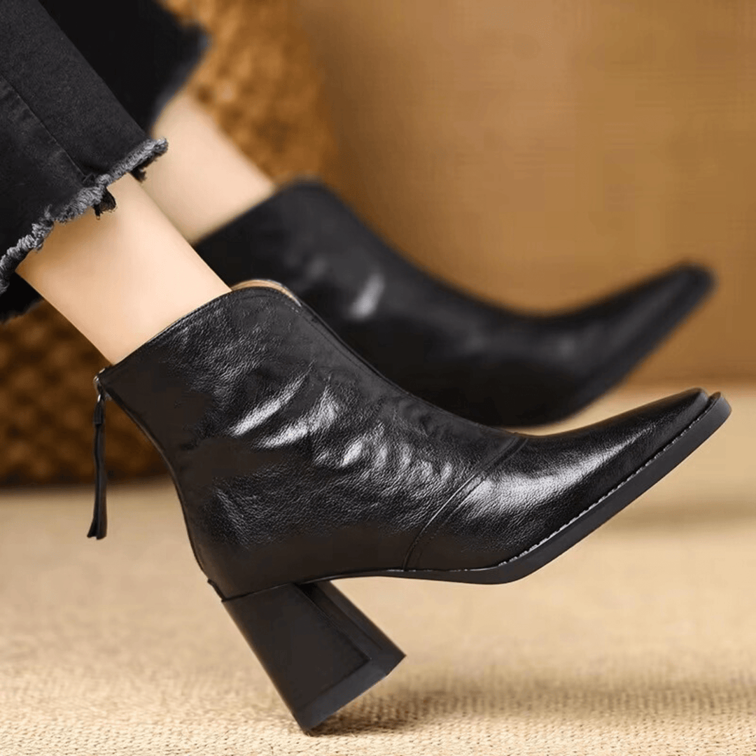 Norina | Bottines en cuir à talon moyen