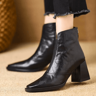 Norina | Bottines en cuir à talon moyen