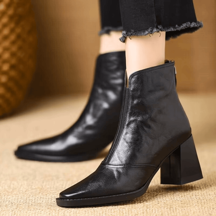 Norina | Bottines en cuir à talon moyen