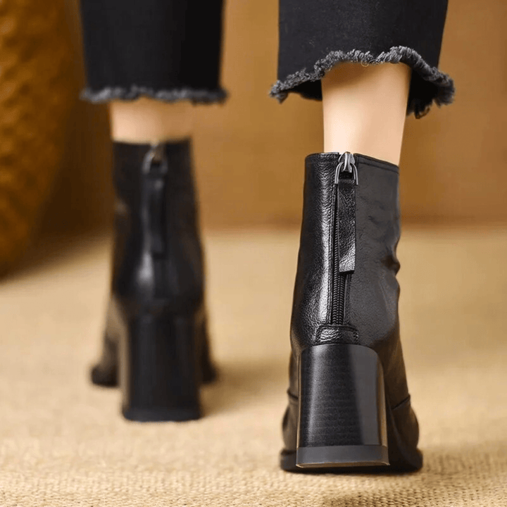 Norina | Bottines en cuir à talon moyen