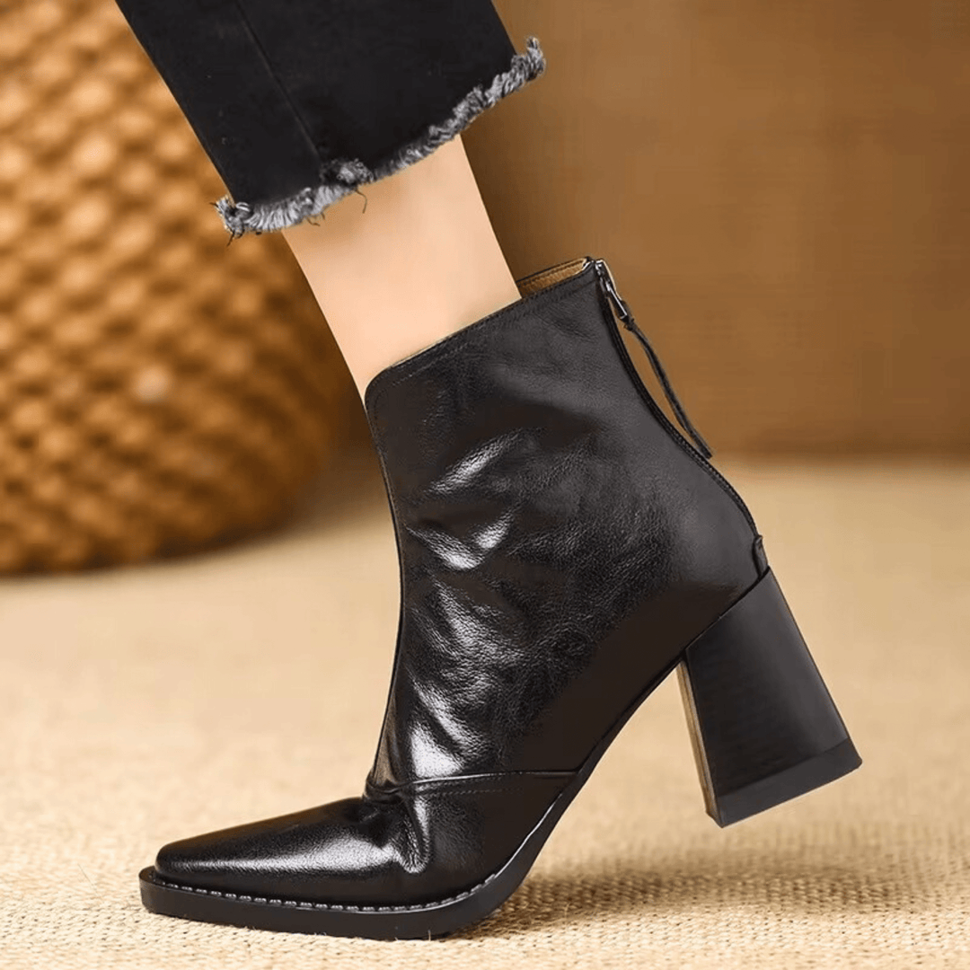 Norina | Bottines en cuir à talon moyen