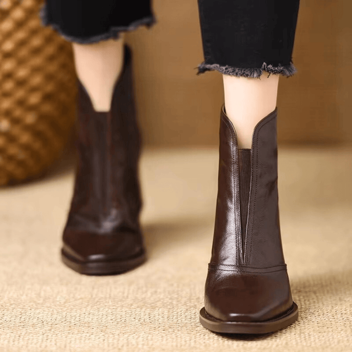 Norina | Bottines en cuir à talon moyen