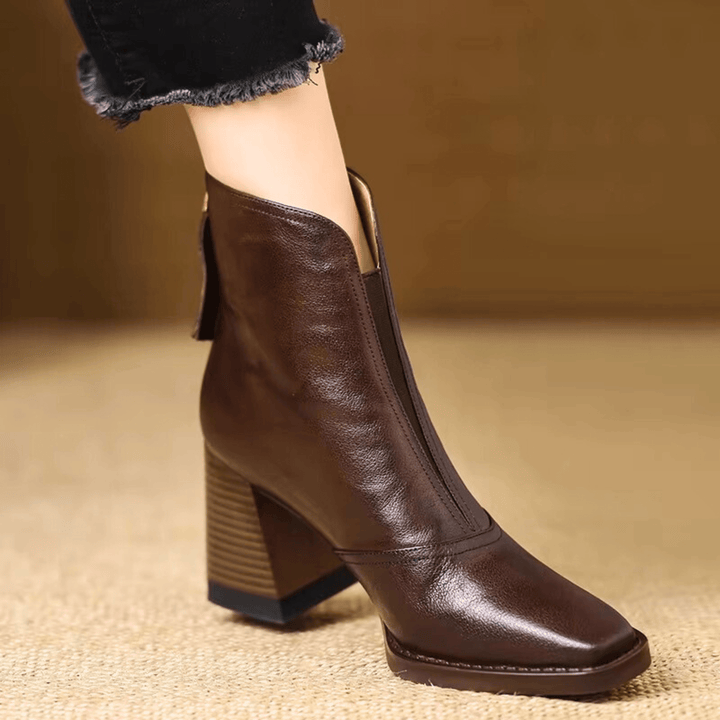 Norina | Bottines en cuir à talon moyen