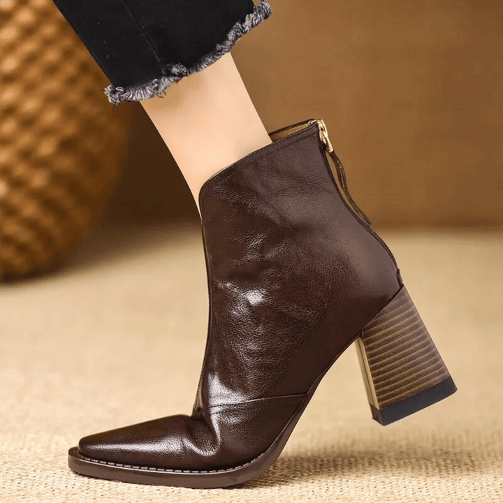 Norina | Bottines en cuir à talon moyen
